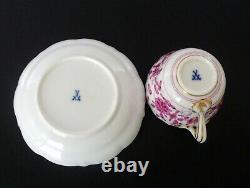 Antique Meissen Indian Flower Demitasse Cup & Saucer Set #2