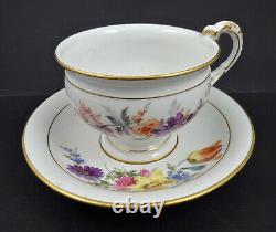 Antique Meissen Tea Cup & Saucer, Art Nouveau, Pedestal Base