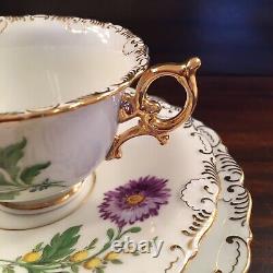 Antique Meissen Tea Cup & Saucer, Plate Art Nouveau, Pedestal Base Set Of 1