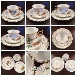 Antique Meissen Tea Cup & Saucer, Plate Art Nouveau, Pedestal Base Set Of 1