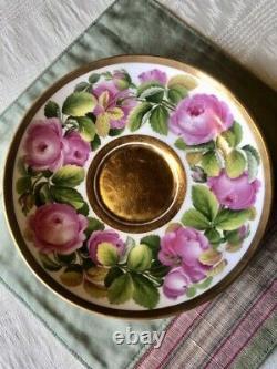 Antique Meissen rose gold swan handle coffee cup and saucer circa. 1814-1824