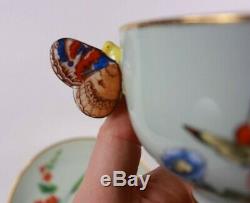 Antique Minton Large Tea Cup and Saucer Butterfly Handle Circa 1869