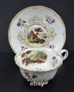 Antique Minton Tea Cup & Saucer, Scenic