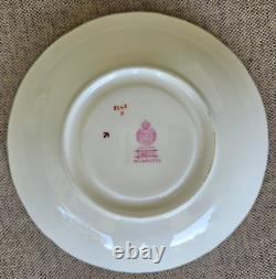Antique Minton Turquoise Raised Enamel Jeweled Gold Floral Teacup And Saucer Set