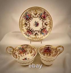 Antique Nantgarw Tea & Coffee Cups with Saucer, Hand Painted, C. 1817