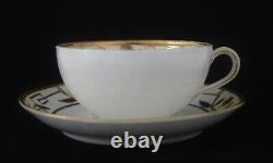 Antique Nippon Morimura Noritake Hand Painted Teacups & Saucers, Set of 4