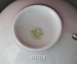 Antique Nippon Morimura Noritake Hand Painted Teacups & Saucers, Set of 4