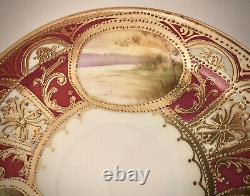 Antique Nippon Tea Cup & Saucer, Pedestal, Scenic