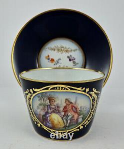 Antique Nymphenburg Tea Cup & Saucer Scenic