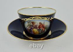 Antique Nymphenburg Tea Cup & Saucer Scenic