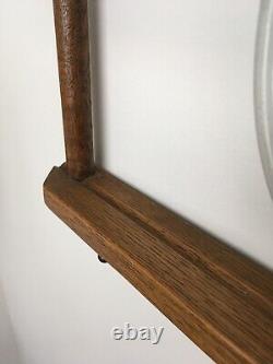 Antique Oak Plate Rack Teacup Hooks Primitive Modern Simple Farmouse MCM