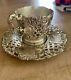 Antique Ornate Silverplate Tea Cup/saucer Danish Country Motif