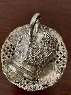 Antique Ornate SilverPlate Tea Cup/Saucer Danish Country Motif