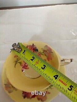 Antique Paragon Bone China Floral soft yellow background teacup & Saucer Set