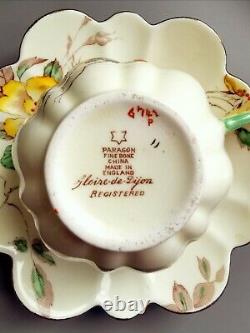 Antique Paragon flower/floral handle tea cup and saucer