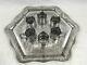 Antique Persian/ Russian Silver & Niello Serving Tray With 6 Teacup Holders