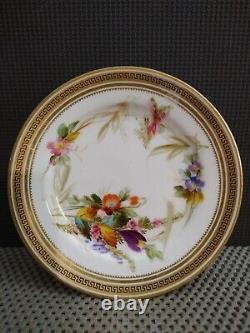 Antique Porcelain Gold Rim Floral 2 Tea Cups 3 Saucers 4 Plates