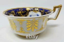 Antique Porcelain RIDGWAY tea Cup and Saucer 1825 hand painted blue floral