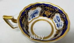 Antique Porcelain RIDGWAY tea Cup and Saucer 1825 hand painted blue floral