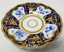 Antique Porcelain RIDGWAY tea Cup and Saucer 1825 hand painted blue floral