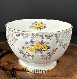Antique Queen Anne Bone China Tea Cup, Saucer, Creamer & Sugar Bowl Set of 4