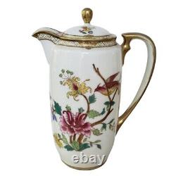 Antique RC Nippon Hand Painted Teapot 4oz Tea Cups Saucers Gilt Bird of Paradise