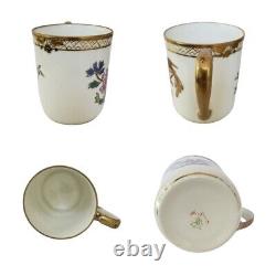 Antique RC Nippon Hand Painted Teapot 4oz Tea Cups Saucers Gilt Bird of Paradise