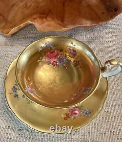 Antique Radfords Fenton Gold And Floral Teacup And Saucer #8548
