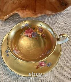 Antique Radfords Fenton Gold And Floral Teacup And Saucer #8548