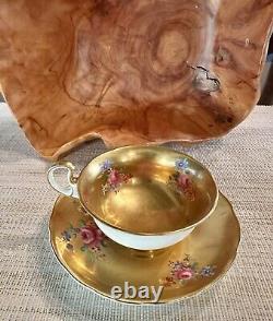 Antique Radfords Fenton Gold And Floral Teacup And Saucer #8548