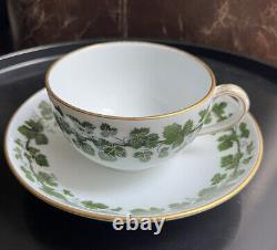 Antique Rare 19th Century Meissen Gilt/Gold Trim Full Green Vine Tea Cup/ Saucer