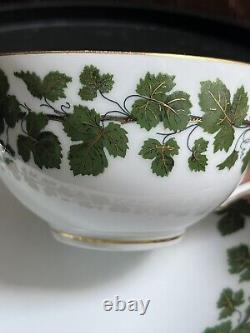 Antique Rare 19th Century Meissen Gilt/Gold Trim Full Green Vine Tea Cup/ Saucer