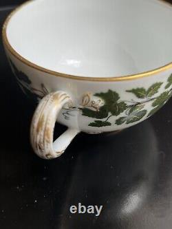 Antique Rare 19th Century Meissen Gilt/Gold Trim Full Green Vine Tea Cup/ Saucer