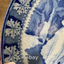 Antique Rare Tea Bowl Cup Saucer Transfer Ware Staffordshire Pearlware Blue 1820
