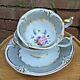 Antique Rockingham Brameld Hand Painted Trio Tea Cup, Coffee Cup & Saucer C1835