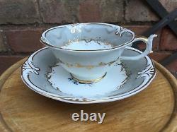 Antique Rockingham Brameld Hand Painted Trio Tea Cup, Coffee Cup & Saucer c1835