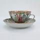 Antique Rose Medallion Chinese Porcelain Tea Cup & Saucer Export Pc