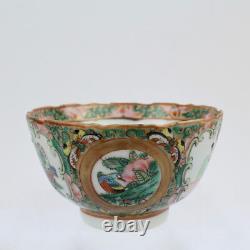 Antique Rose Medallion Chinese Porcelain Tea Cup & Saucer Export PC