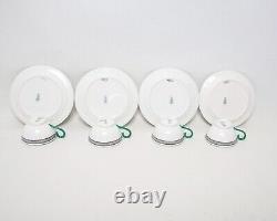 Antique Royal Doulton, Snack Plate And Cup, Art Deco, 4 Sets, Tennis Tea Set, Ma