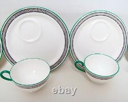 Antique Royal Doulton, Snack Plate And Cup, Art Deco, 4 Sets, Tennis Tea Set, Ma