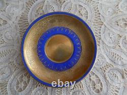 Antique Royal Vienna Blue and Gold Demitasse Tea cup and saucer Beehive Mar