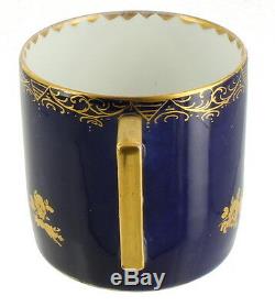 Antique Royal Vienna Portrait Tea Cup & Saucer Elegant Cobalt Gold Bindenschild