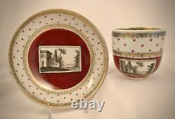 Antique Royal Vienna Tea Cup & Saucer. Authentic, c. 1805