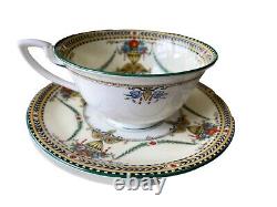 Antique Royal Worcester Bristol Teacup Saucer Set of 6 England Porcelain
