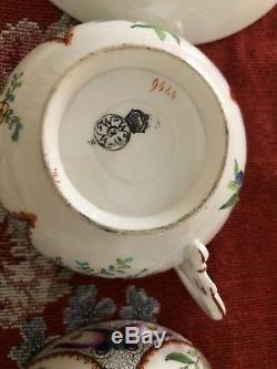 Antique Royal Worcester Enamel Butterflies&wild Flowers Tea Cup&saucer 6pc 1878
