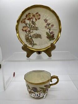 Antique Royal Worcester Tea Cup & Saucer, Lily Pad Shape