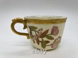 Antique Royal Worcester Tea Cup & Saucer, Lily Pad Shape