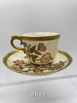 Antique Royal Worcester Tea Cup & Saucer, Lily Pad Shape