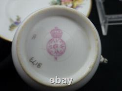 Antique Royal Worcester Tea Cup, Saucer & Plate, Floral