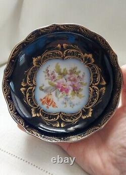 Antique Rufer Nachf. Dresden Tea Cup & Saucer Hand Painted Ornate Gilding Floral